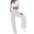 thumbnail image 2 of Yuwull Womens Wide Leg Pants Womens Pants High Waist Flare Bell Bottoms Casual Slacks Leggings Stretchy Dress Pant Bootcut Button Down Work Trousers, 2 of 6
