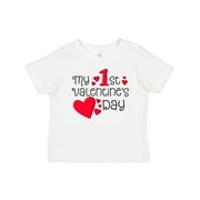 Inktastic My First Valentines Day Red Hearts Infant T-Shirt Unisex White 6 Months
