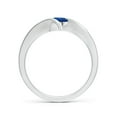 thumbnail image 2 of ANGARA Natural Bar-Set Solitaire Round Sapphire Bypass Ring in 925 Sterling Silver for Women (Size-5mm) | September Birthstone, Anniversary, Jewelry Gift for Women | Natural Blue Sapphire Ring, 2 of 10