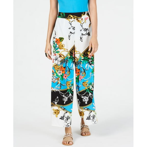 Thalia Sodi Printed Wide Leg Pants Floral Status L