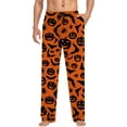 thumbnail image 5 of CONFREE Halloween Men's Pajama Pants Hallowmas Pj Pants for Men Pumpkin Ghost Print Lounge Bottoms Elastic Waist Drawstring Sleepwear With Pockets, 5 of 6