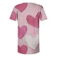 thumbnail image 4 of Valentines Day Blouses for Women, Heart Shirt Tunic, Short Sleeve V Neck Blouses Women's Valentine's Day Printed Short Sleeved Tops with V-Neck Button Pleats Shirts, 4 of 5