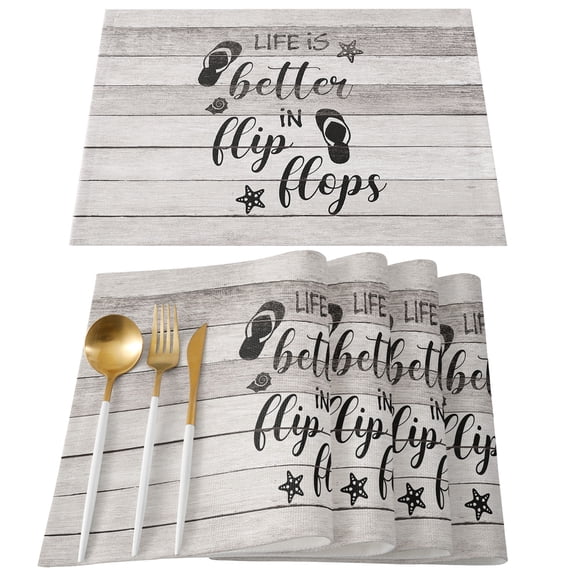 Placemats Set of 6, Placemats for Dining Table, Place Mats for Kitchen Tabletop, Waterproof Wipeable Dining Table Mats Set