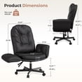 thumbnail image 2 of Hawsaiy Criss Cross Office Chair with Flip-Up Arms, Ergonomic Cross Legged Desk Chair, PU Leather Executive Computer Chair, 135° Reclining Plush Cushion, Pet-Friendly, Black, 2 of 11