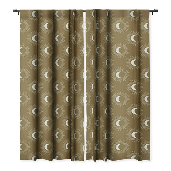Society6 Avenie Nightglow Olive Green Single Panel Room Darkening Window Curtain 50" x 84"