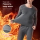 thumbnail image 3 of Guardurnaity Calzoncillos largos Ropa interior térmica Color sólido Cuello Ropa de abrigo Camisetas de manga larga Pantalones conjuntos de ropa Gris oscuro XXL, 3 of 6
