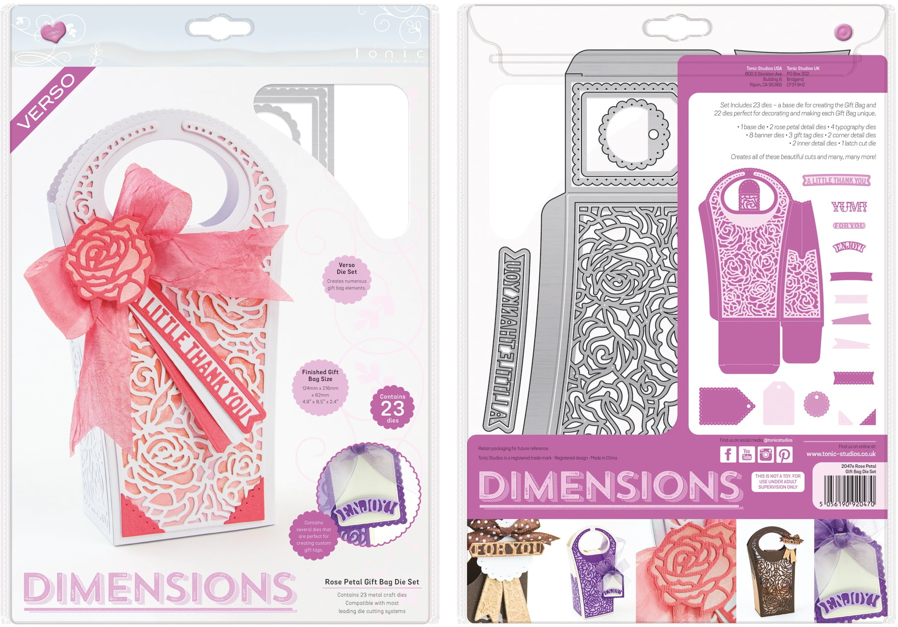 Tonic Studios Verso Dimensions DiesRose Petal Gift Bag
