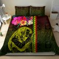 thumbnail image 4 of Housse de Couette Musique Hawaïenne Reggae Chanteuse Tribu Polynésienne et Hibiscus, 4 of 6