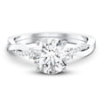 thumbnail image 4 of Rosec Jewels Certified Lab Grown Diamond Engagement Ring 3 Carat - EF-VS Quality - Round Diamond Ring with Crossover Shank, 14K White Gold, US 6.00, 4 of 8