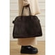 thumbnail image 4 of High Street Vintage Margaux15 Handheld One Shoulder Tote Bags Casual Y2k Cowhide High-Capacity Commuter Bag Suede Lcu Soft My Lux Decor Round, 4 of 14