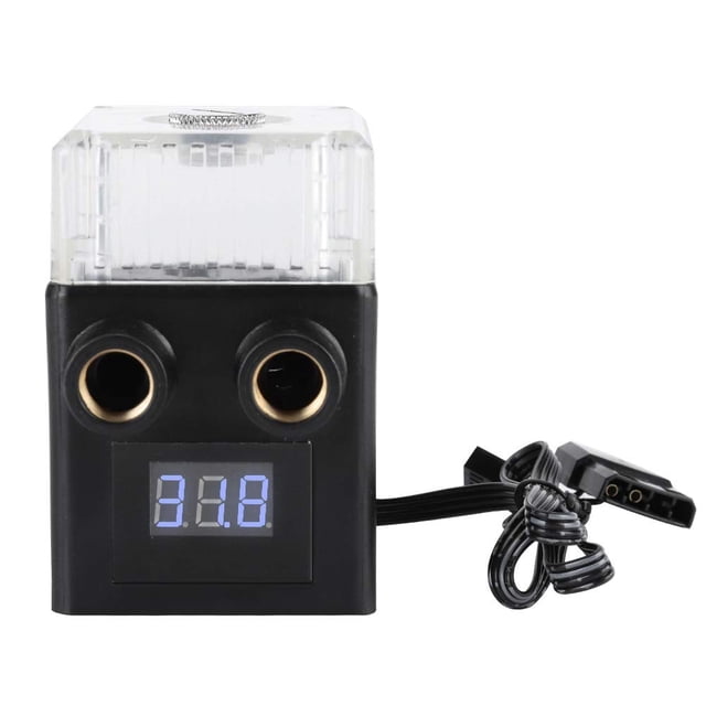 Computer PC Water Cooling Pump,Integrated Water Cooling Pump with Temperature Display + Detachable Water (Black)