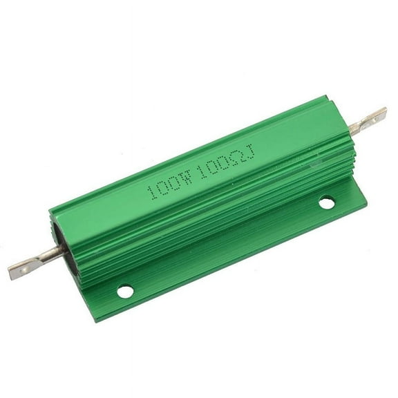 Aluminum Shell 100W Watt 100 Ohm Wirewound Power Resistor,green