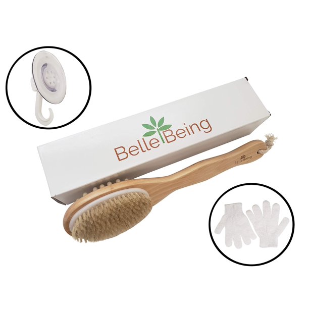 Dry Brush for Cellulite and Lymphatic Drainage. Dry Brushing Body Brush