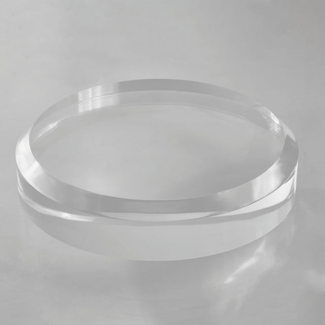 CiaoHER 2in Thickness Acrylic Disc Display Block Clear Polished Round Pedestal Stand Riser (10'' x 2'')