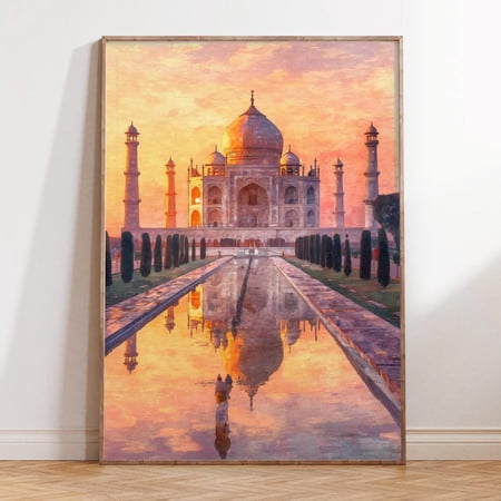 Taj Mahal India Historic Architecture Print, Unframed Paper Print Size 8x12