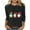 Black, variant on qelini Christmas Tee Shirts for Women Plus Size Dwarf Print Crewneck Pullover Ribbed 3/4 Sleeve Tops Casual Holiday Blouses