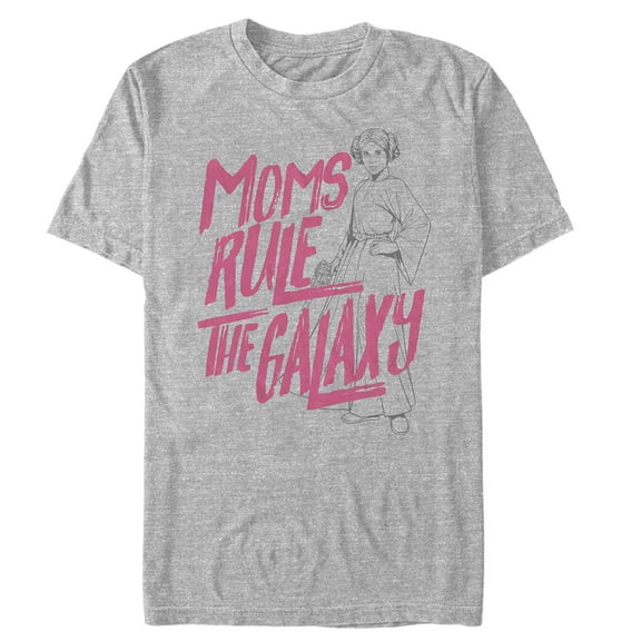 Men's Star Wars Mother's Day Moms Rule the Galaxy  Graphic Tee Athletic Heather Small