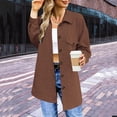 thumbnail image 2 of Vedolay Blazer Jackets for Women 2023 Fall Blazer Jacket Cardigan Ribbed Jacket Outwear Coffee,XL, 2 of 4
