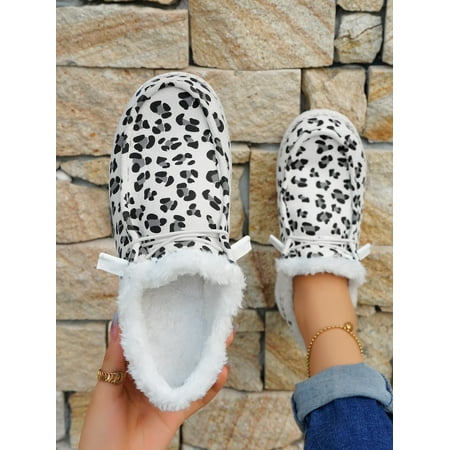 

Leopard Pattern Lace Up Slip On Shoes Women‘s Footwear