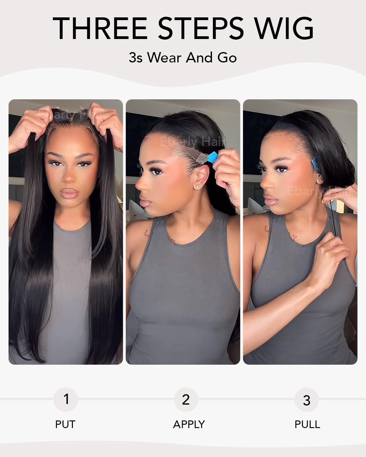 13x6 Wear and Go Glueless Wigs Human Hair Pre Plucked Pre Cut Upgrade Straight Invisible Drawstring Wig with Lace Tapes 200 Density  Frontal Human Hair Wigs for Women