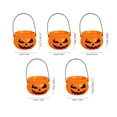 thumbnail image 3 of Djunllk 5 Pcs Halloween Plastic Pumpkin Bucket with Handles & Light, Trick or Treat Bucket Snack Pails Halloween Candy Basket for Party Favors, Halloween Decorations Party Supplies, 3 of 9