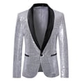 thumbnail image 3 of Traje casual para hombre, escenario personalizado, presentador de presentaciones, MC, traje con lentejuelas de color sólido, chaqueta para hombre, 3 of 5