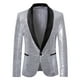 thumbnail image 2 of Traje casual para hombre, escenario personalizado, presentador de presentaciones, MC, traje con lentejuelas de color sólido, chaqueta para hombre, 2 of 5