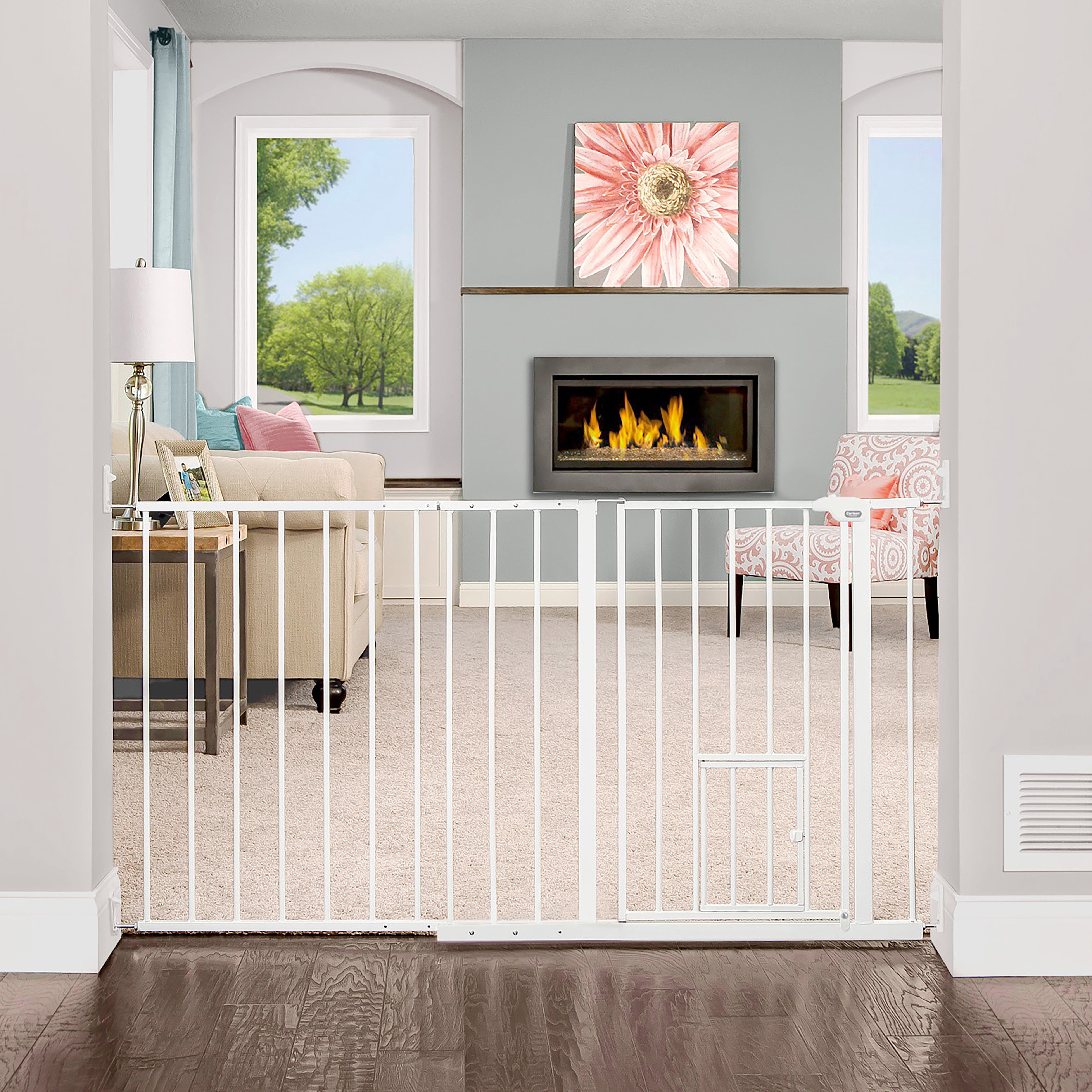 Carlson Maxi Pet Gate, White, 51"-58.5" L, 30" H