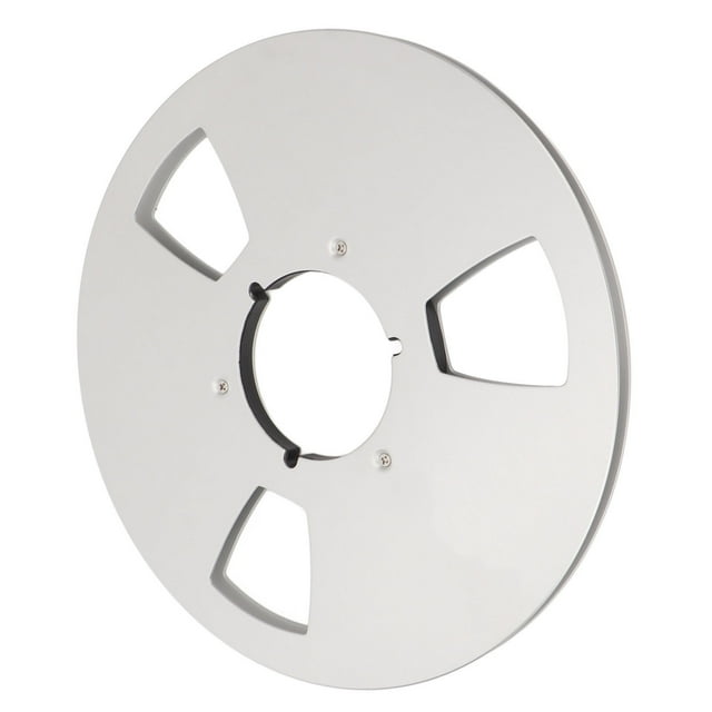 1/4 10 Inch Empty Tape Reel, Recording Tape Reel Aluminum Alloy Empty Disc Opening Machine Parts Easy Use Durable For Reel Tape Recorder Accessory Silver,Black