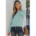 thumbnail image 4 of POGLIP Hoodie Vert Ample à Col en V Côtelé pour Femmes, 4 of 6