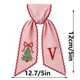 thumbnail image 7 of Christmas Wreath Sash, Winter Xmas Tree Letter Embroidery Pink Striped Fabric Satin Ribbon for Front Door Holiday Decoration, 7 of 7