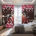 thumbnail image 2 of Black Mountains Blackout Curtains for Bedroom/Living Room, Pinch Pleated Black Out Curtains, Modern Aesthetic Cherry Blossoms Cranes Room Darkening Window Drapes with Hooks 2 Panels, 39"x70", 2 of 8