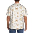 thumbnail image 3 of Naloa gold Snowflake print Men's Loose Fit Cuban Collar Short-Sleeve Shirt, Hawaiian Shirts, Mens Shirts Casual for Everyday Wear Outings-XX-Large, 3 of 5