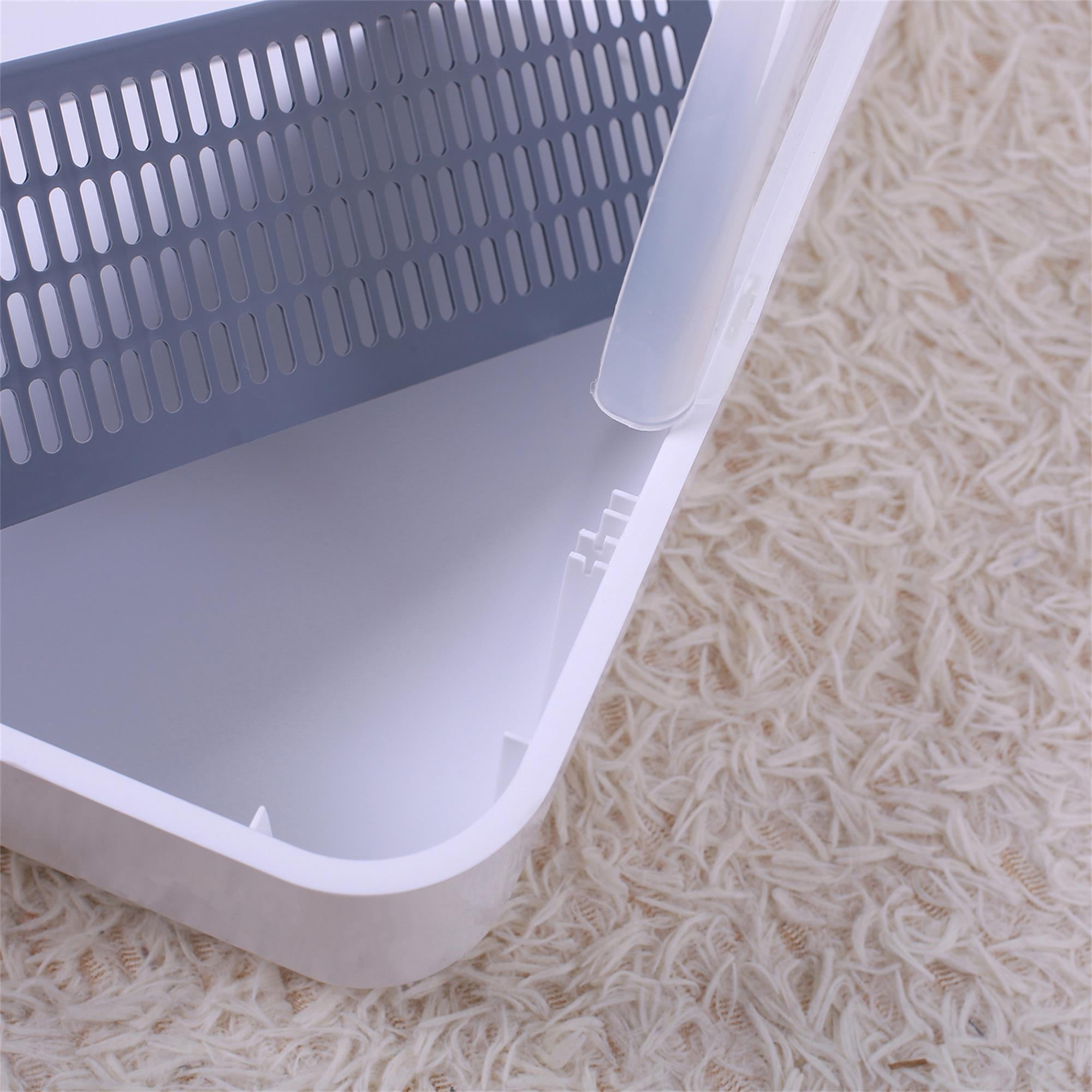 Pefilos 20" Cat Litter Box, Plastic Cat Litter Box with Handy Litter Scoop, Cat Toilet for Indoor Cats, White Pefilos 20" Cat Litter Box, Plastic Cat Litter Box with Handy Litter Scoop, Cat Toilet for Indoor Cats, White
