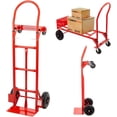 thumbnail image 1 of Diablito de Carga Tipo Plataforma 2 Posiciones Capacidad de Carga de 250 a 400 KG Ruedas Neumáticas de Caucho y Polipropileno Estructura de Acero Carrito Multiusos y Portátil (Rojo), 1 of 5