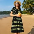 thumbnail image 4 of Fotbe Robe Motif Camouflage Drapeau Américain Décontractée Mode Femme Manches Courtes Robe Maxi Robe T-Shirt Rayée Longue à Blocs de Couleur, 4 of 6