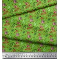 thumbnail image 3 of Soimoi Green Cotton Voile Fabric Snowman,Candies & Gift Box Christmas Print Fabric by the Yard 42 Inch Wide, 3 of 3