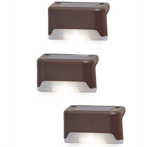 Rail Mounted Solar Deck Lights - White - Set of 3