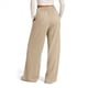 thumbnail image 4 of Pantalones Deportivos de Pierna para Mujer, Holgados, con Cordón Elástico, de Cintura Alta, Estilo Palazzo. Caqui L, 4 of 5