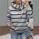 thumbnail image 2 of Blusa de manga larga con cuello alto y estampado de rayas para mujer Fridja  fksj4103, 2 of 5