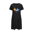 thumbnail image 5 of HomeGardon Women's Sleepwear Nightgowns for Women,Fashion Print Medium Length Dress Oversized Short Nightgown Fashion Chest Print Short Sleeve Nightdress,S-XXL, 5 of 5