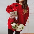 thumbnail image 1 of Suéter de Navidad suelto y engrosado, calcetines de Navidad, muñeco de nieve, bolsillo de muñeca, puente rojo, Jersey coreano, Año Nuevo, 1 of 5