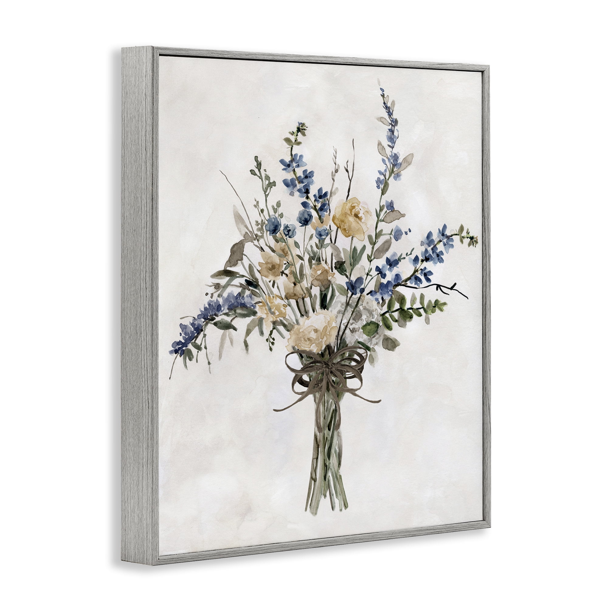 Stupell Industries Subdued Flower Bushel Gray Framed Giclee Art, design by Carol Robinson