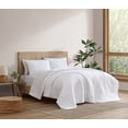 thumbnail image 1 of C&C California Embroidered Quilt Set, 100% Cotton, Breathable, Lightweight, 3-Piece, Full/Queen, White, 1 of 5