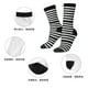 thumbnail image 5 of Balery Black And White Stripes Calcetas Largas con Estampado para Hombre y Mujer – Suaves y Transpirables, Talla Única (US 5-11), 5 of 6