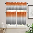 thumbnail image 2 of Orange and Grey Kitchen Curtain Valance and Tiers Set Ombre Orange Gray Rod Pocket Kitchen Tier & Valance Set 3 Piece Gradient Gradual Modern Window Curtain Valance Tier Set for Bedroom 54x24 inch, 2 of 6