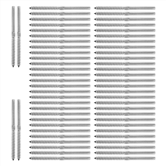 90 Pairs Hand Thread Screws for 1/8 Inch Cable Railing Stair DeCk Railing for Wood Post Screw