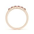 thumbnail image 2 of ANGARA Natural Ruby and Diamond Half Eternity Wedding Ring in 14K Rose Gold for Women (Size-1.5mm) | July Birthstone, Birthday, Anniversary, Jewelry Gift for Women | Natural Ruby Ring, 2 of 9