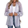 thumbnail image 1 of Rebeca de las mujeres frente abierto puño elástico fibra de poliéster estilo simple frente abierto tops para fiesta citas compras, 1 of 6