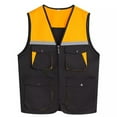 thumbnail image 2 of lcziwo Womens and Mens Maintenance Worker Waistcoat Sleeveless Zip Up Cargo Jackets Outdoor Multi Pockets Hiking Fishing Hunting Vest, Black, XXXXL, 2 of 3